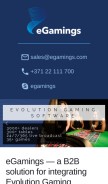 How egamings.com looks like on a mobile device such as an iPhone.