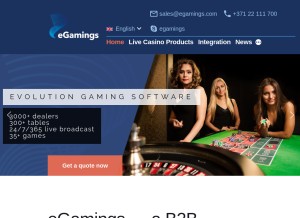 How egamings.com looks like on a tablet such as an iPad.