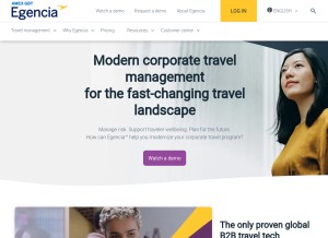 How egencia.com looks like on a tablet such as an iPad.