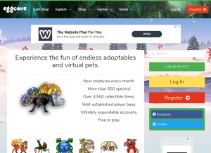 How eggcave.com looks like on a tablet such as an iPad.