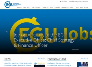 How egu.eu looks like on a tablet such as an iPad.