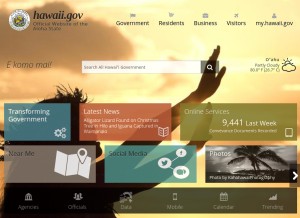 How ehawaii.gov looks like on a tablet such as an iPad.
