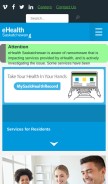 How ehealthsask.ca looks like on a mobile device such as an iPhone.