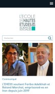 How ehess.fr looks like on a mobile device such as an iPhone.