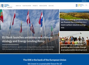 How eib.org looks like on a tablet such as an iPad.