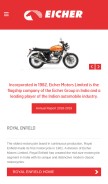 How eicher.in looks like on a mobile device such as an iPhone.