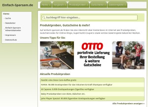 How einfach-sparsam.de looks like on a tablet such as an iPad.