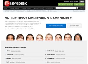 How einnews.com looks like on a tablet such as an iPad.
