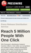 How einpresswire.com looks like on a mobile device such as an iPhone.
