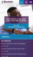 How einstein.edu looks like on a mobile device such as an iPhone.