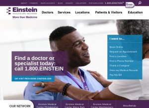 How einstein.edu looks like on a tablet such as an iPad.