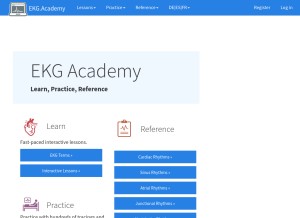 How ekg.academy looks like on a tablet such as an iPad.