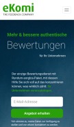 How ekomi.de looks like on a mobile device such as an iPhone.
