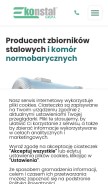 How ekonstal.pl looks like on a mobile device such as an iPhone.