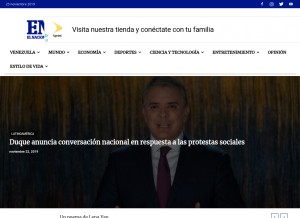 How el-nacional.com looks like on a tablet such as an iPad.