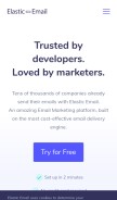 How elasticemail.com looks like on a mobile device such as an iPhone.