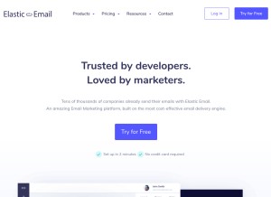 How elasticemail.com looks like on a tablet such as an iPad.