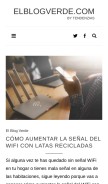 How elblogverde.com looks like on a mobile device such as an iPhone.