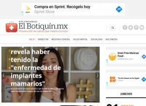 How elbotiquin.mx looks like on a tablet such as an iPad.