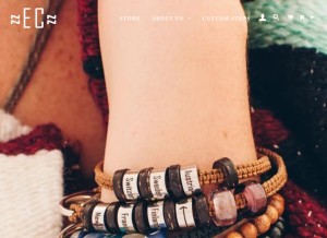 How elcaminobracelets.com looks like on a tablet such as an iPad.