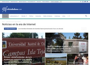 How elciudadano.com looks like on a tablet such as an iPad.