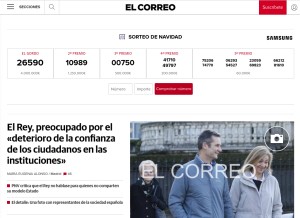 How elcorreo.com looks like on a tablet such as an iPad.
