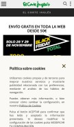 How elcorteingles.es looks like on a mobile device such as an iPhone.