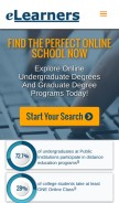 How elearners.com looks like on a mobile device such as an iPhone.