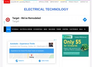 How electricaltechnology.org looks like on a tablet such as an iPad.