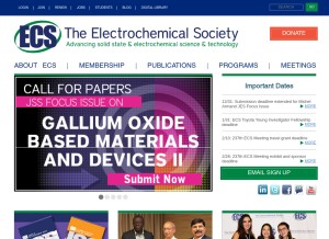 How electrochem.org looks like on a tablet such as an iPad.