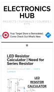 How electronicshub.org looks like on a mobile device such as an iPhone.