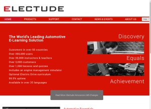 How electude.com looks like on a tablet such as an iPad.
