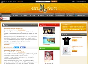 How elektra60.com looks like on a tablet such as an iPad.
