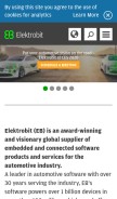How elektrobit.com looks like on a mobile device such as an iPhone.