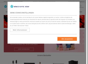 How elektronik-star.de looks like on a tablet such as an iPad.