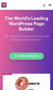 How elementor.com looks like on a mobile device such as an iPhone.