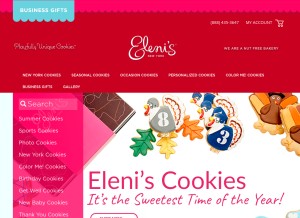 How elenis.com looks like on a tablet such as an iPad.