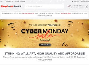 How elephantstock.com looks like on a tablet such as an iPad.