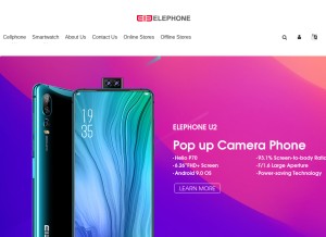 How elephone.hk looks like on a tablet such as an iPad.