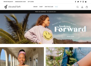 How elevatedfaith.com looks like on a tablet such as an iPad.