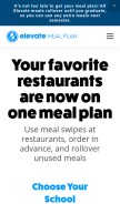 How elevatemealplan.com looks like on a mobile device such as an iPhone.