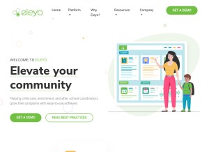 How eleyo.com looks like on a tablet such as an iPad.