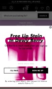 How elfcosmetics.com looks like on a mobile device such as an iPhone.