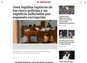 How elheraldo.co looks like on a tablet such as an iPad.