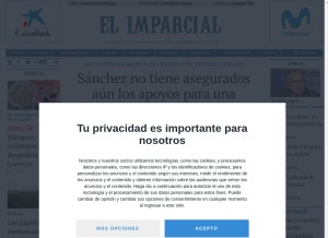 How elimparcial.es looks like on a tablet such as an iPad.