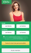 How eliterencontre.fr looks like on a mobile device such as an iPhone.