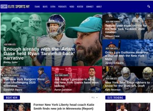 How elitesportsny.com looks like on a tablet such as an iPad.