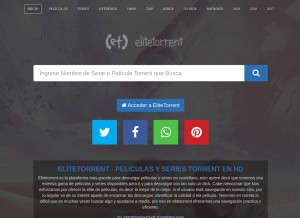 How elitetorrent.one looks like on a tablet such as an iPad.
