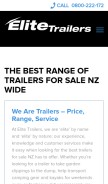 How elitetrailers.co.nz looks like on a mobile device such as an iPhone.