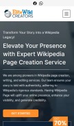 How elitewikicreators.com looks like on a mobile device such as an iPhone.